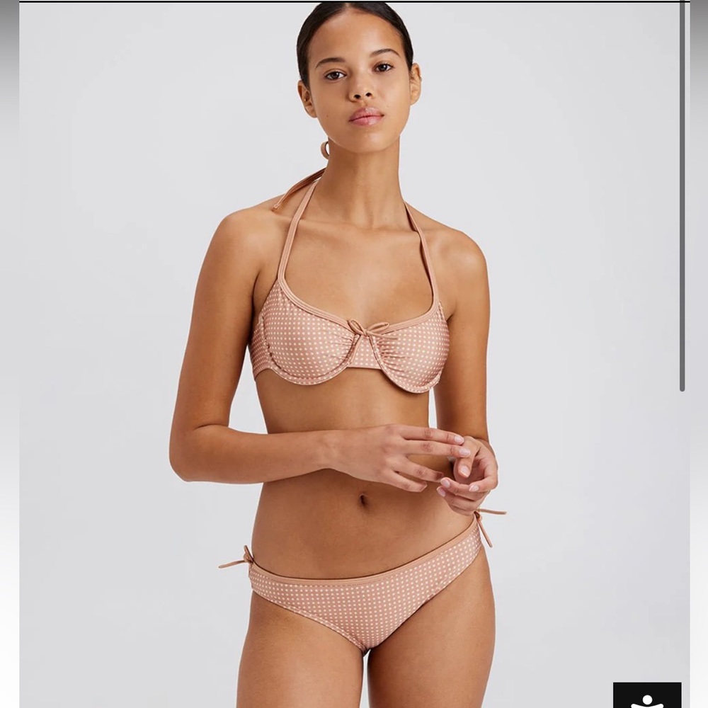 SOLID AND STRIPED BIKINI Size